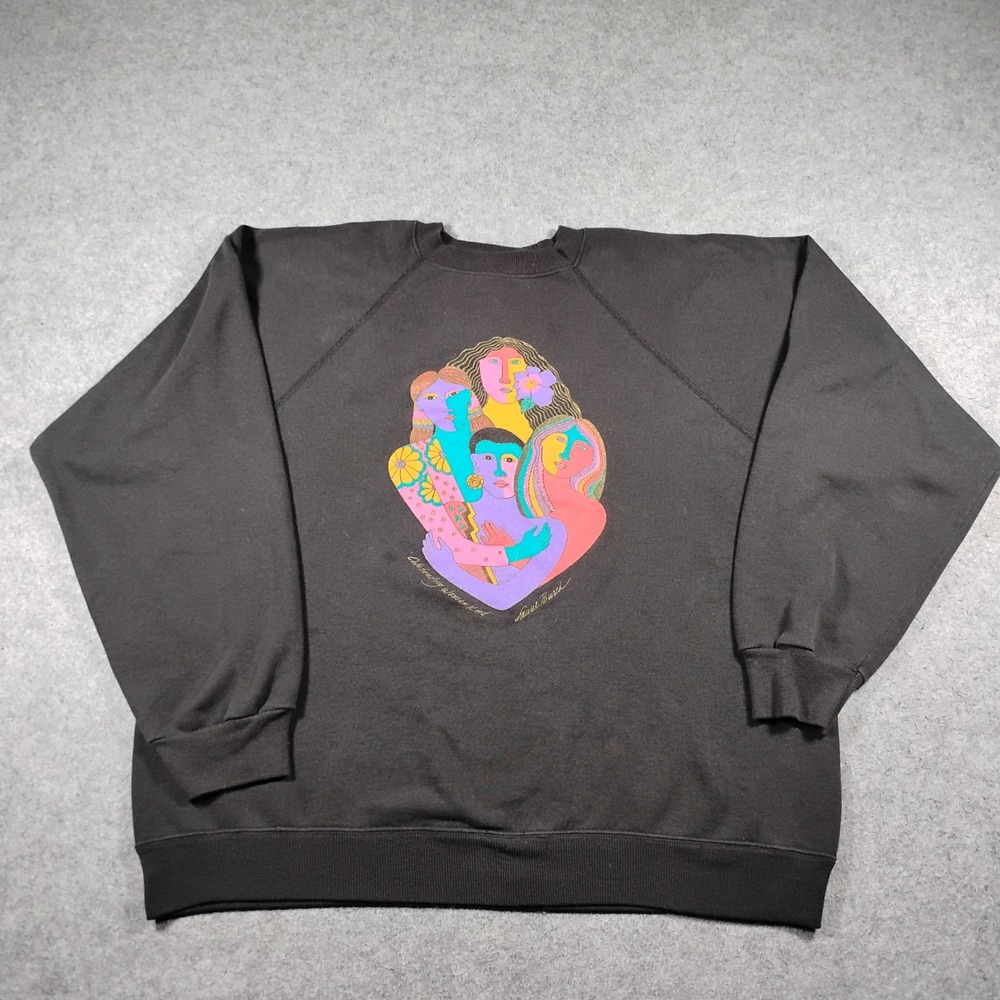 Vintage Laurel Burch Celebrating Womankind Sweatshirt Hanes USA Black XXL